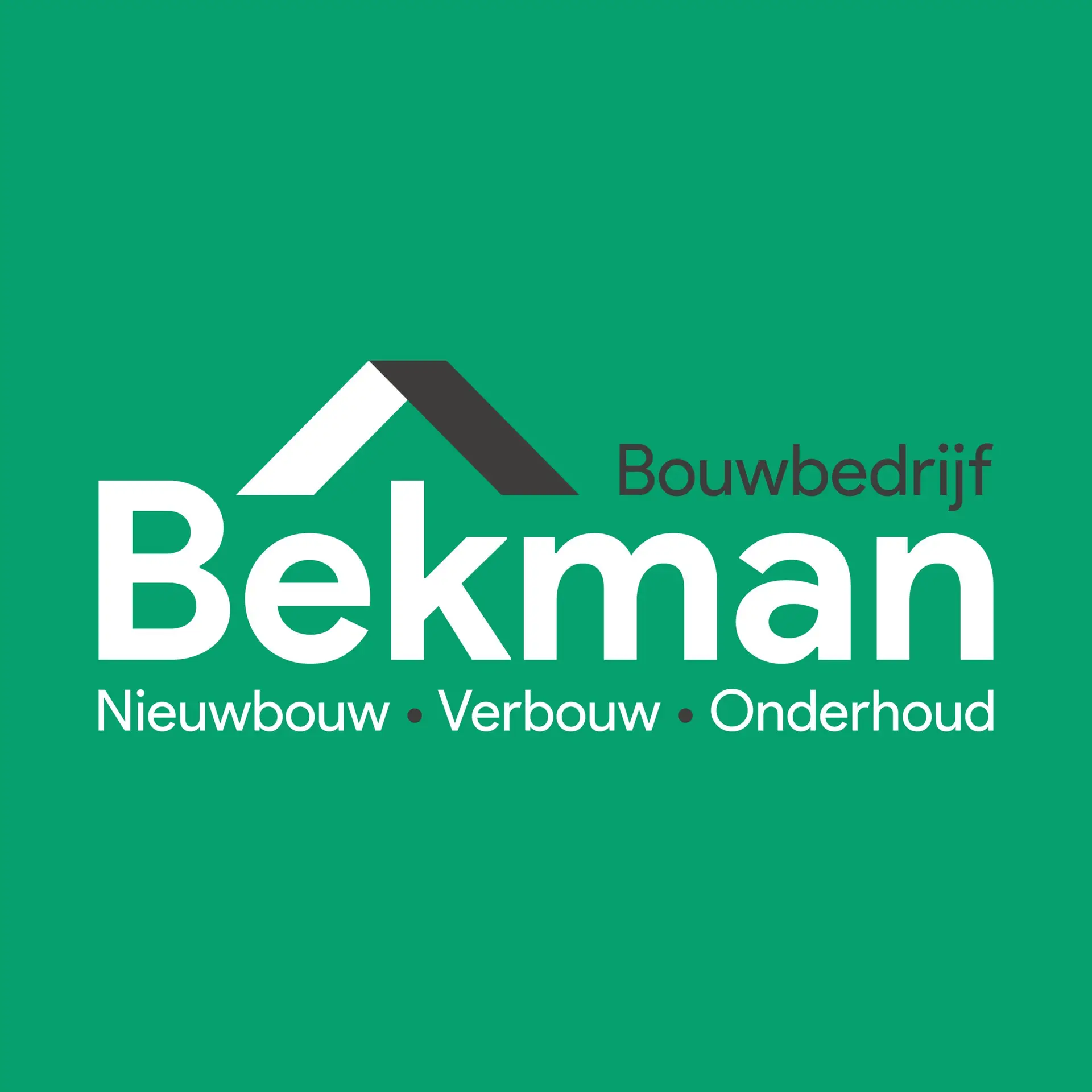 Bouwbedrijf Bekman Logo - Op groene achtergrond - RGB